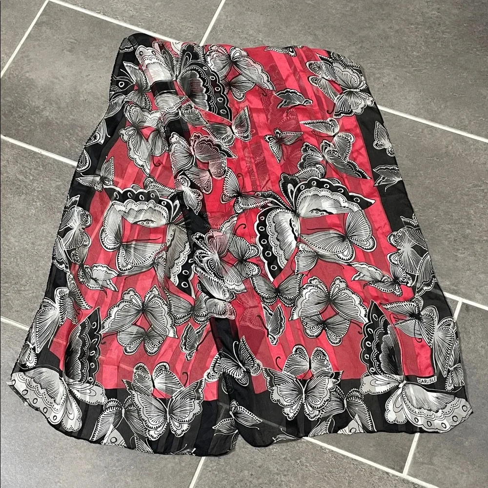 Vintage‎ Carlisle 100% Silk Butterfly Scarf
